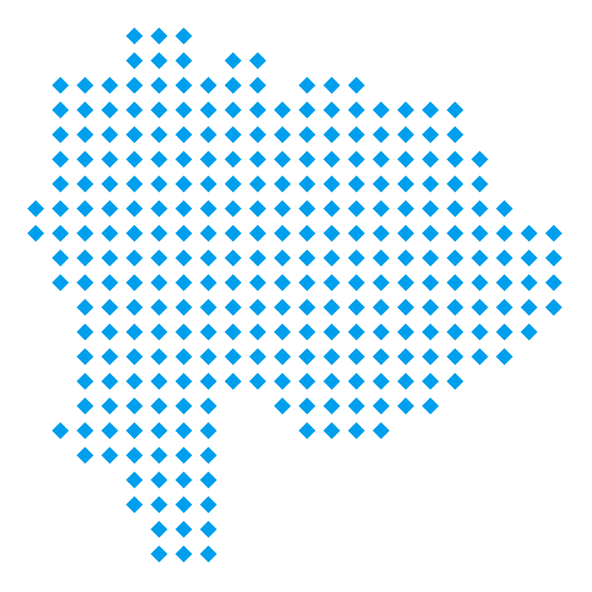 山梨県の無料フリーイラスト|ドット・四角5(青)