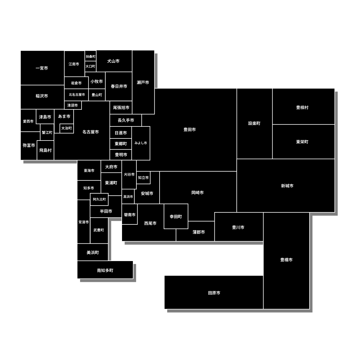 愛知県の無料フリーイラスト｜デフォルメ1(黒)