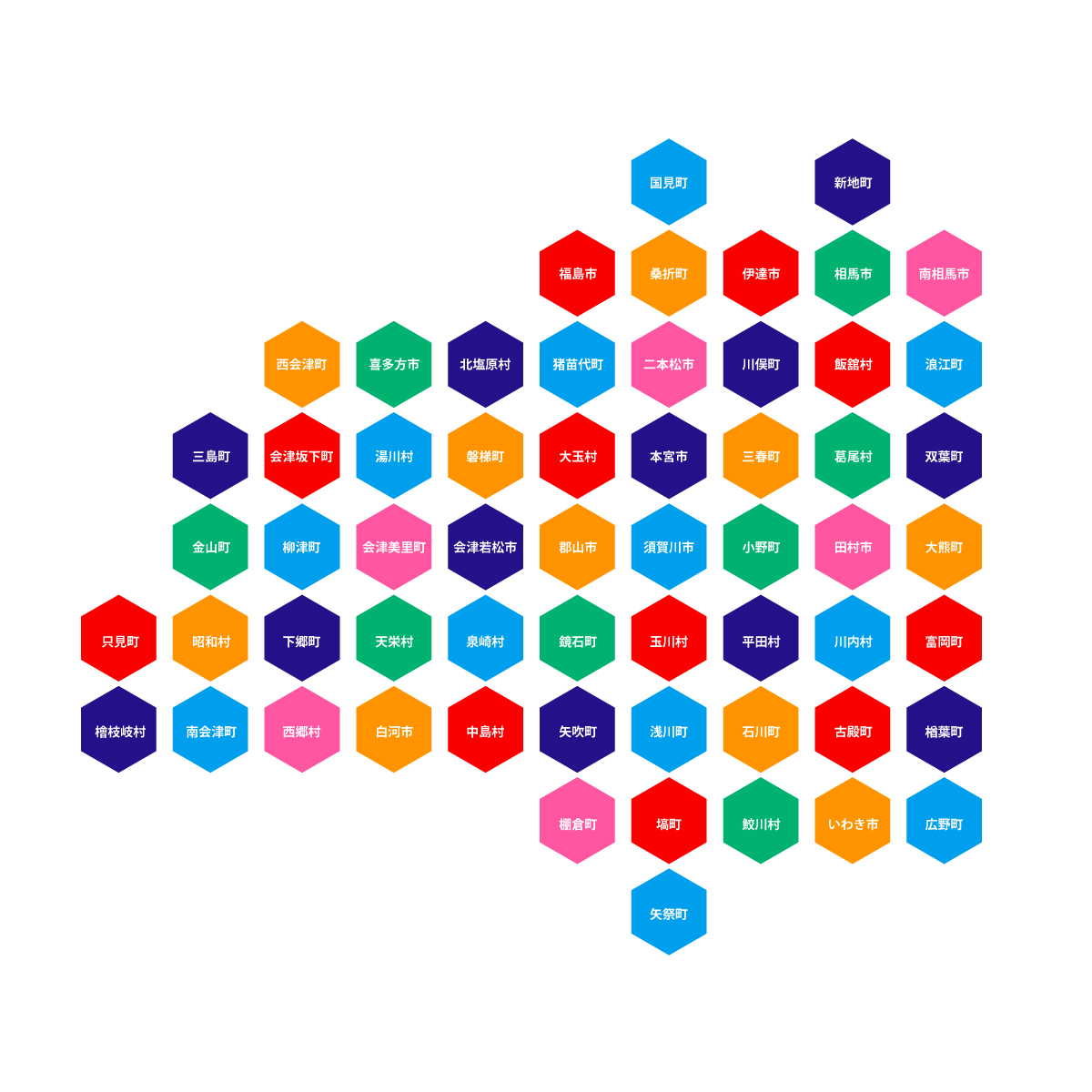 福島県の無料フリーイラスト|デフォルメ5(カラフル)