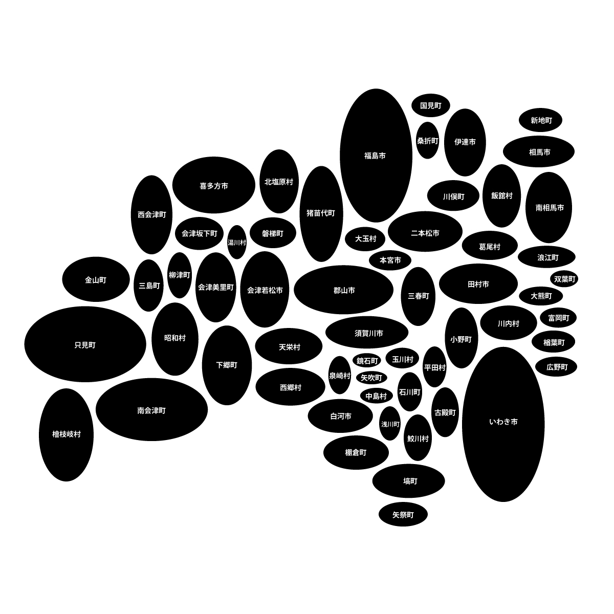 福島県の無料フリーイラスト｜デフォルメ6(黒)