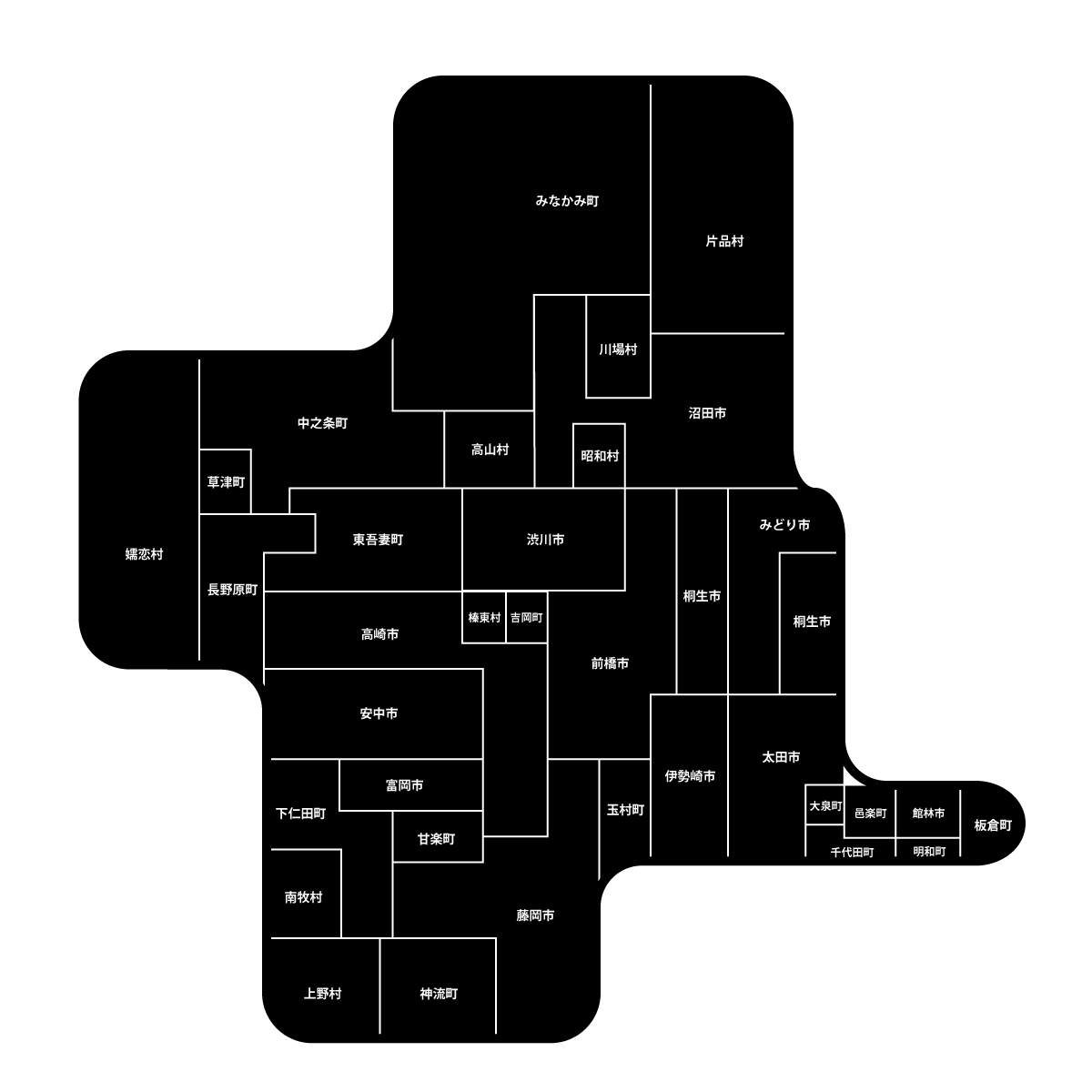 群馬県の無料フリーイラスト|デフォルメ2(黒)