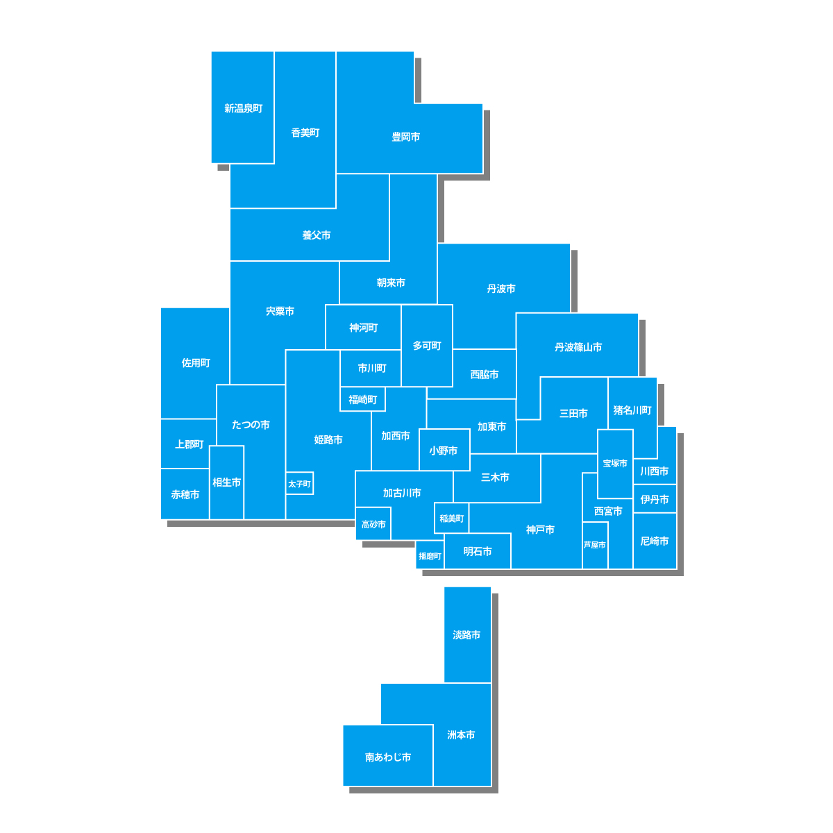 兵庫県の無料フリーイラスト｜デフォルメ1(青)