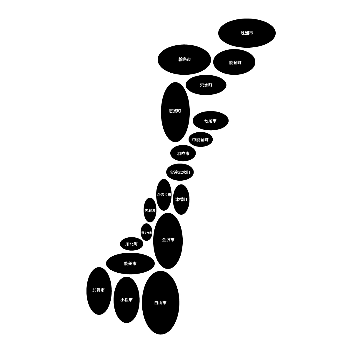 石川県の無料フリーイラスト|デフォルメ6(黒)