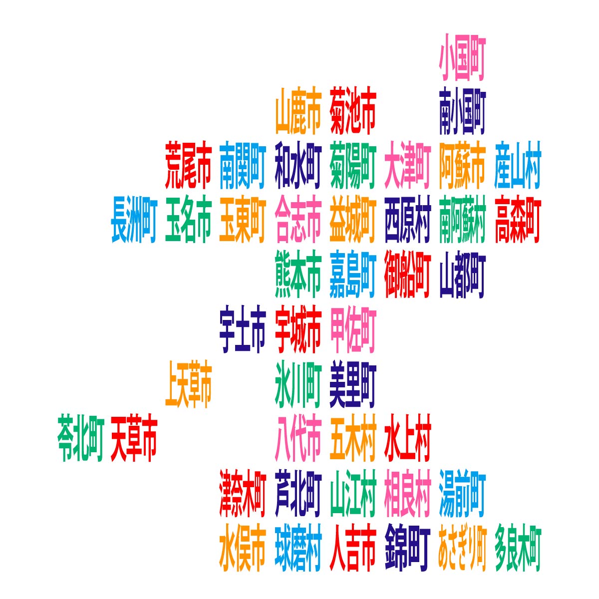 熊本県の無料フリーイラスト|デフォルメ9(カラフル)