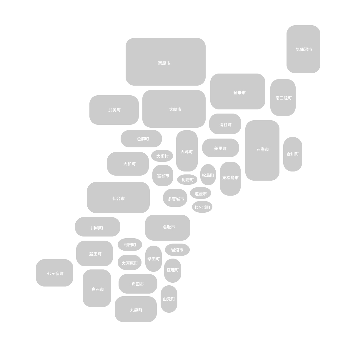 宮城県の無料フリーイラスト|デフォルメ8(グレー)