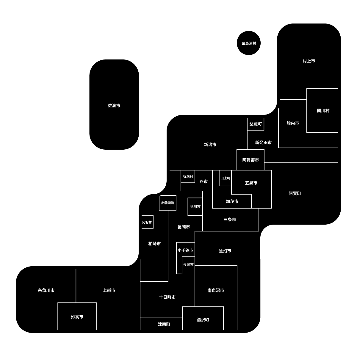 新潟県の無料フリーイラスト｜デフォルメ2(黒)