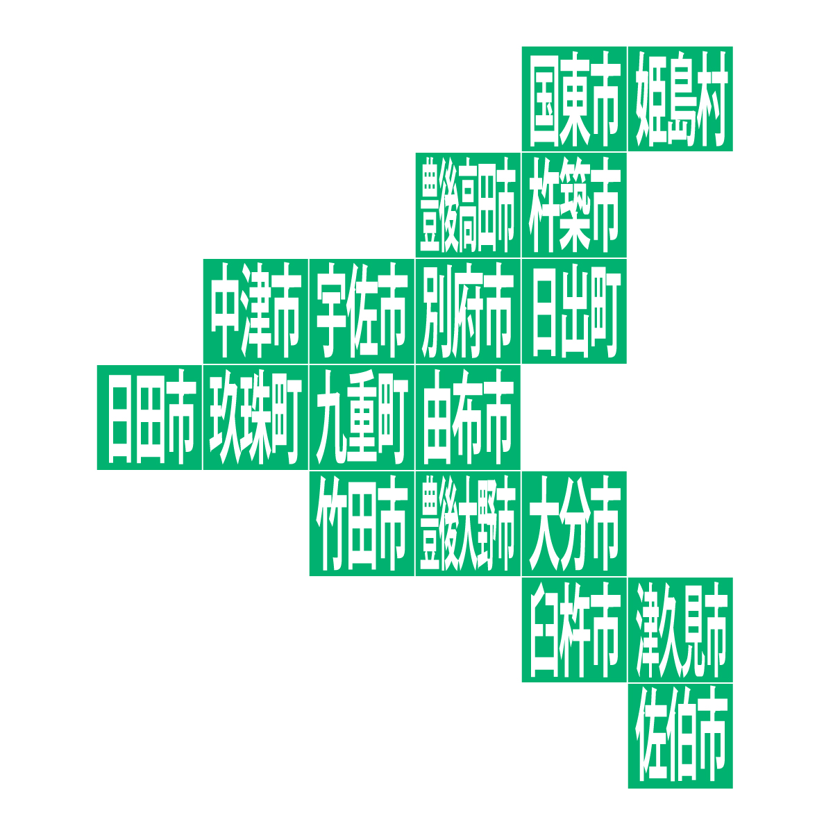 大分県の無料フリーイラスト|デフォルメ10(緑)