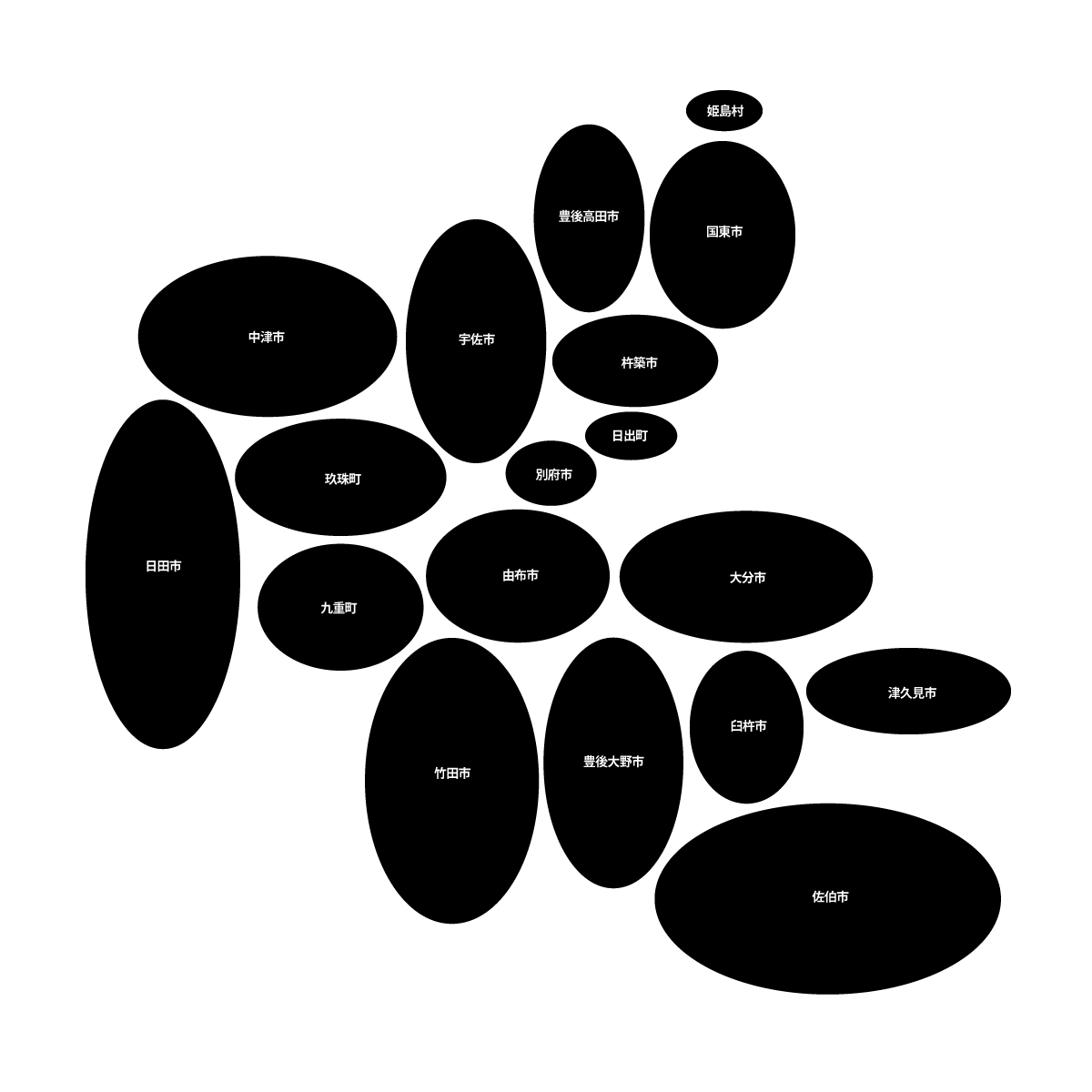 大分県の無料フリーイラスト|デフォルメ6(黒)
