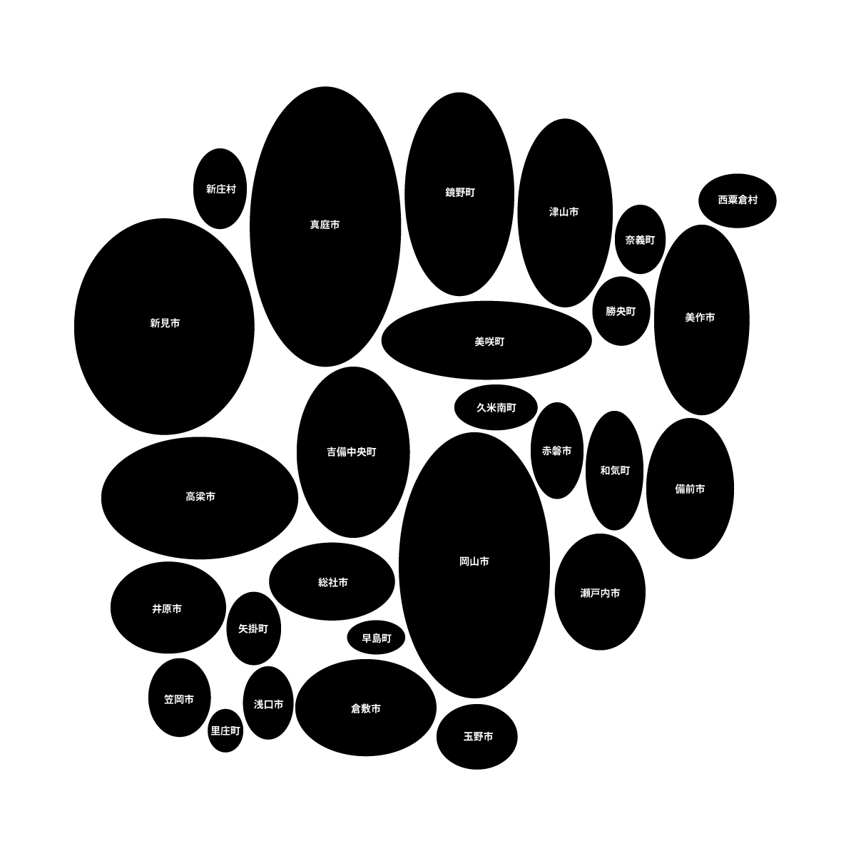 岡山県の無料フリーイラスト|デフォルメ6(黒)