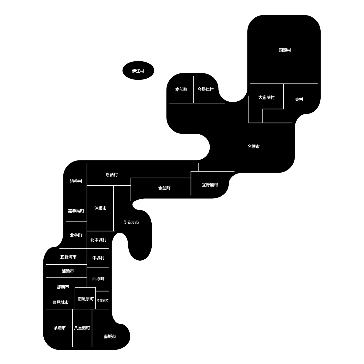 沖縄県の無料フリーイラスト｜デフォルメ2(黒)