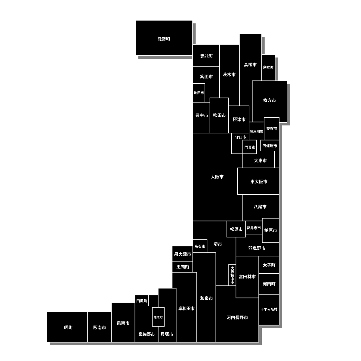 大阪府の無料フリーイラスト｜デフォルメ1(黒)