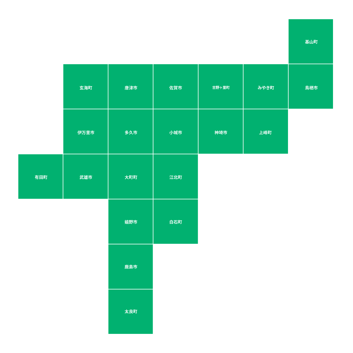 佐賀県の無料フリーイラスト|デフォルメ3(緑)