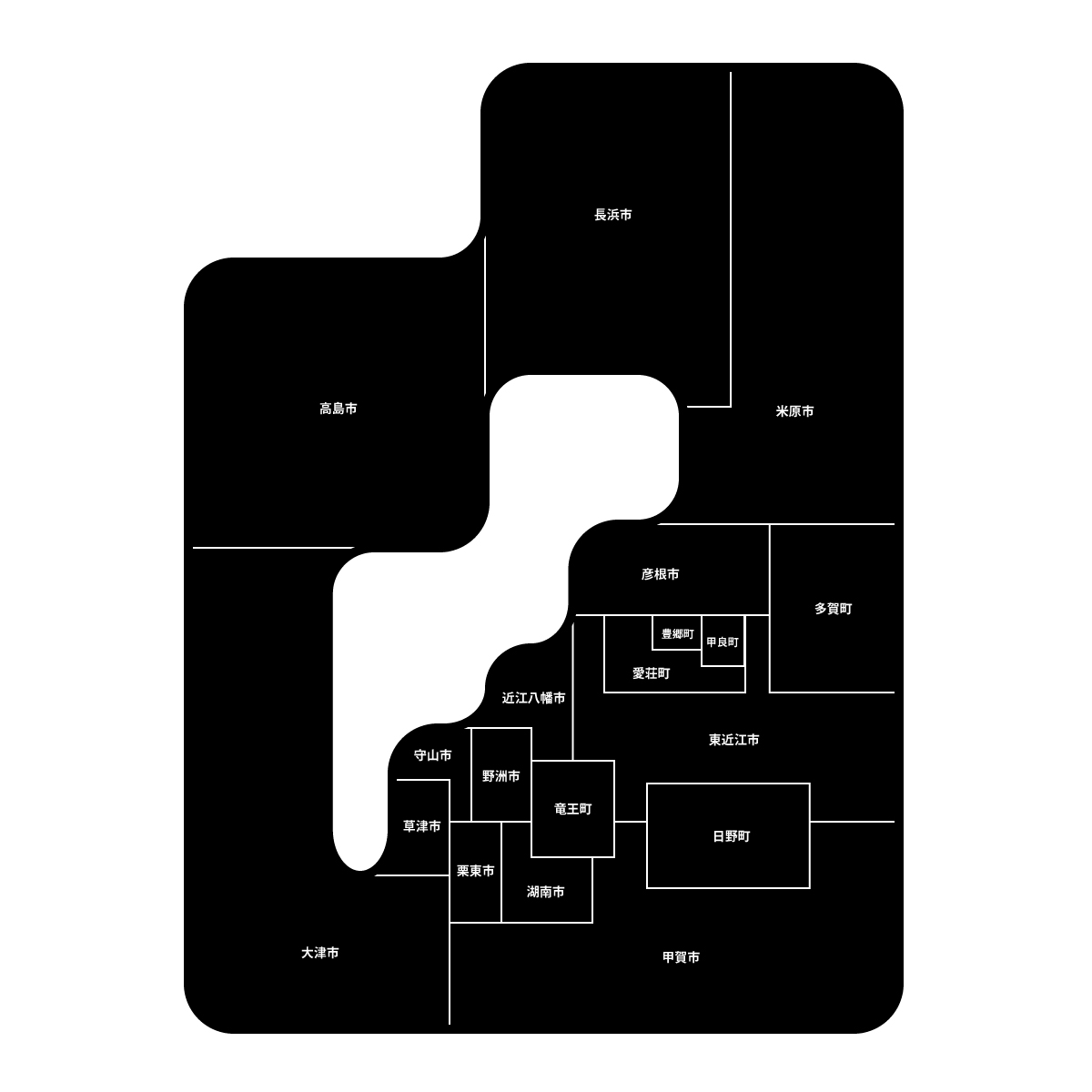 滋賀県の無料フリーイラスト|デフォルメ2(黒)