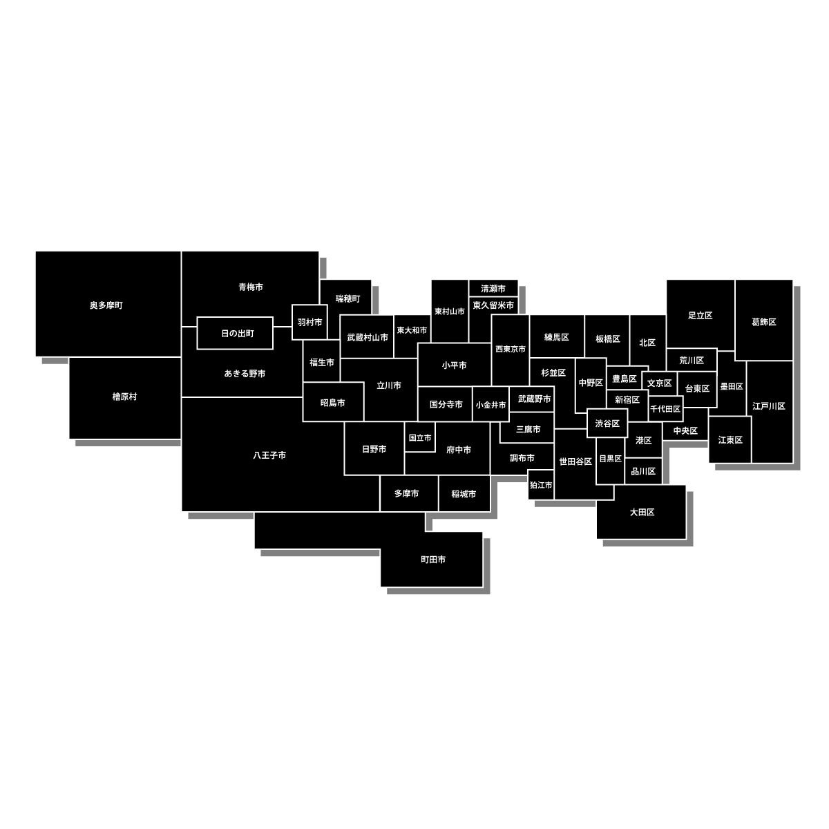 東京都の無料フリーイラスト|デフォルメ1(黒)