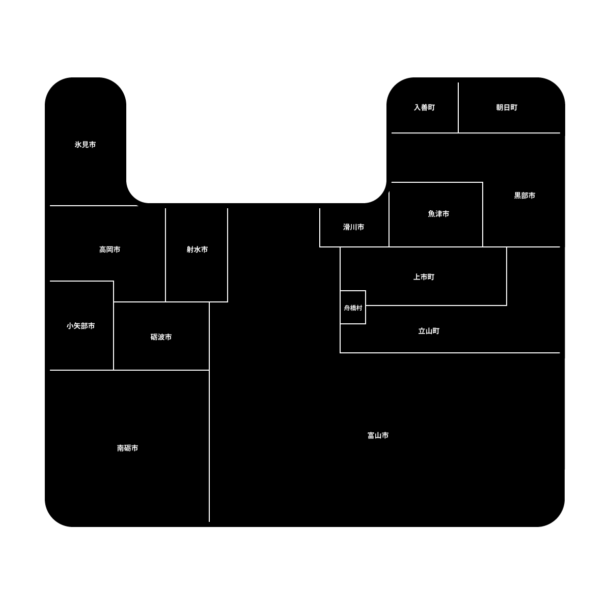 富山県の無料フリーイラスト|デフォルメ2(黒)