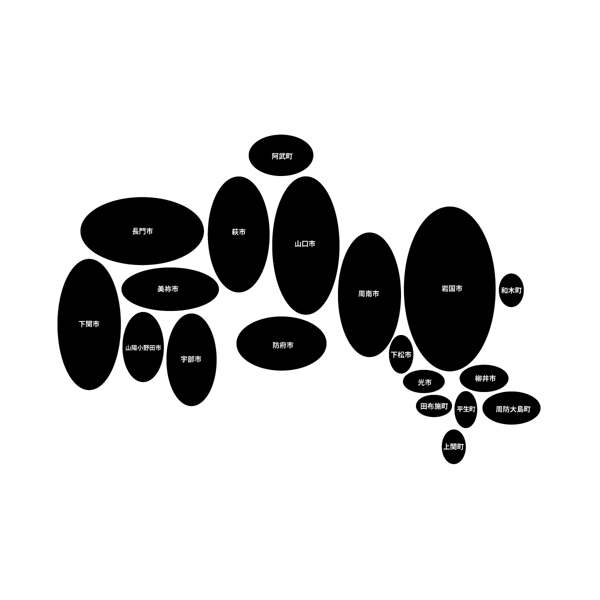 山口県の無料フリーイラスト|デフォルメ6(黒)
