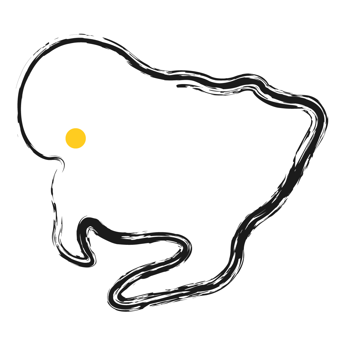 愛知県の無料フリーイラスト｜簡易・県庁あり・毛筆(黒)