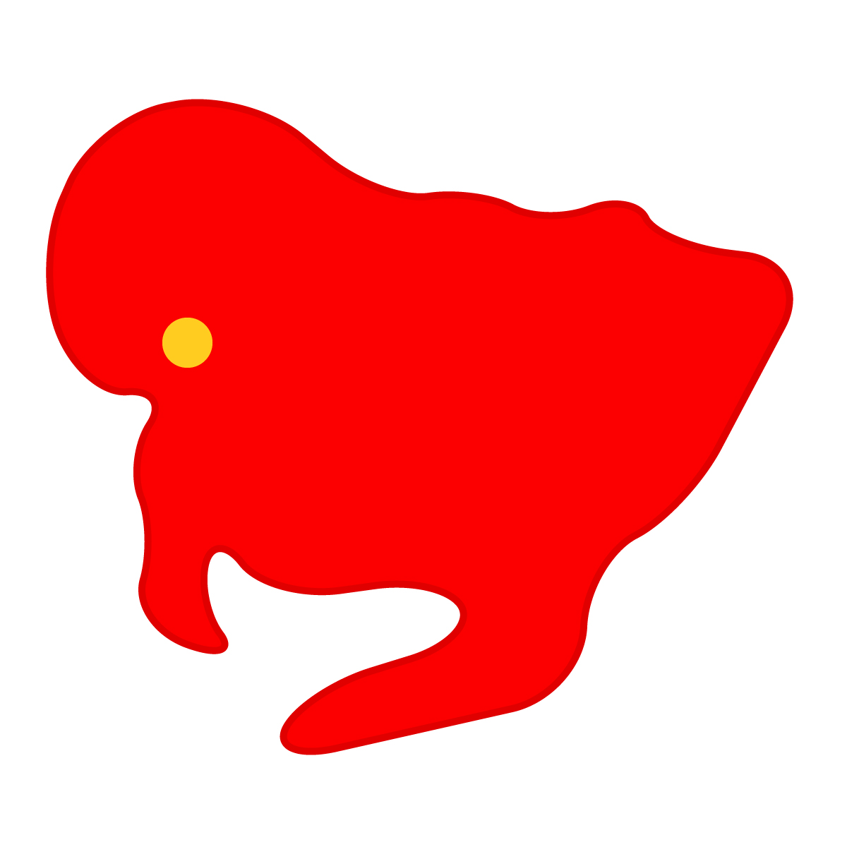 愛知県の無料フリーイラスト|簡易・県庁あり・曲線(赤)