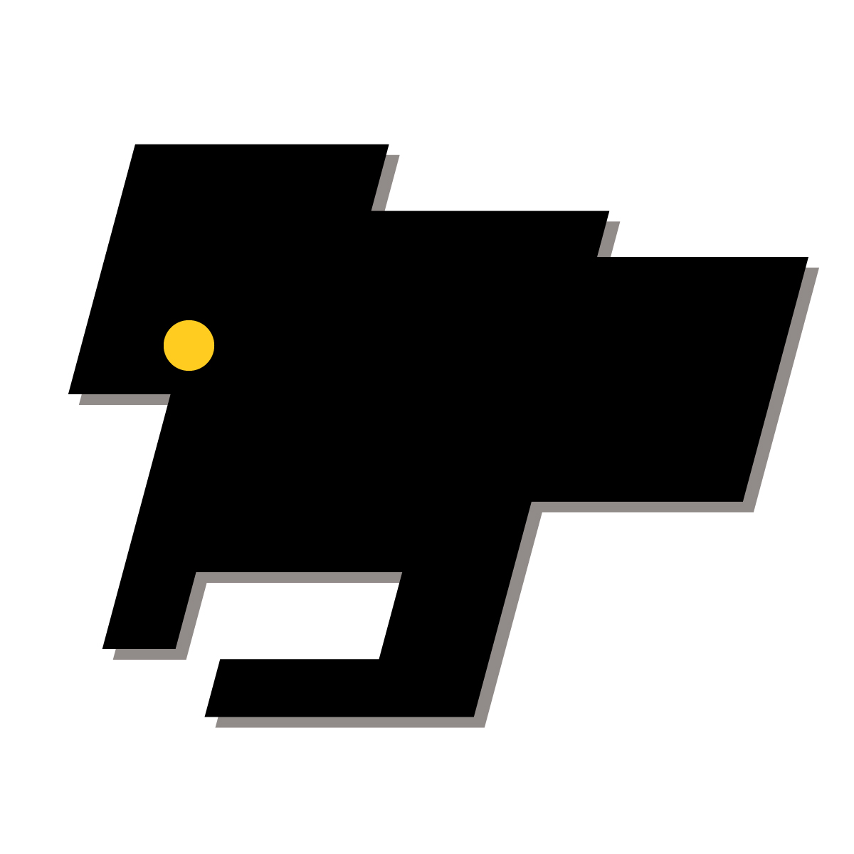 愛知県の無料フリーイラスト｜簡易・県庁あり・四角斜め(黒)