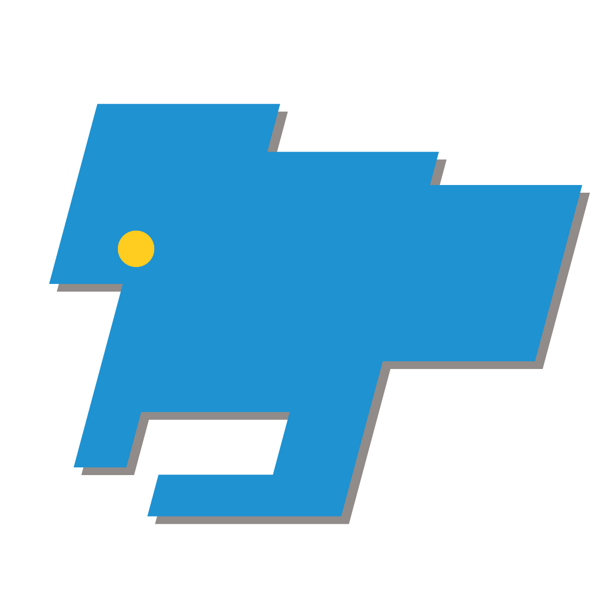 愛知県の無料フリーイラスト｜簡易・県庁あり・四角斜め(青)