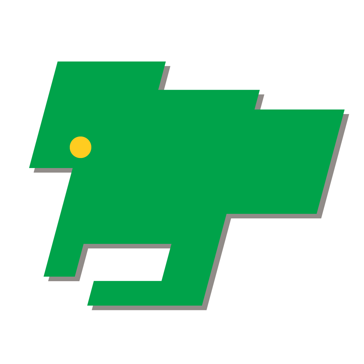 愛知県の無料フリーイラスト|簡易・県庁あり・四角斜め(緑)