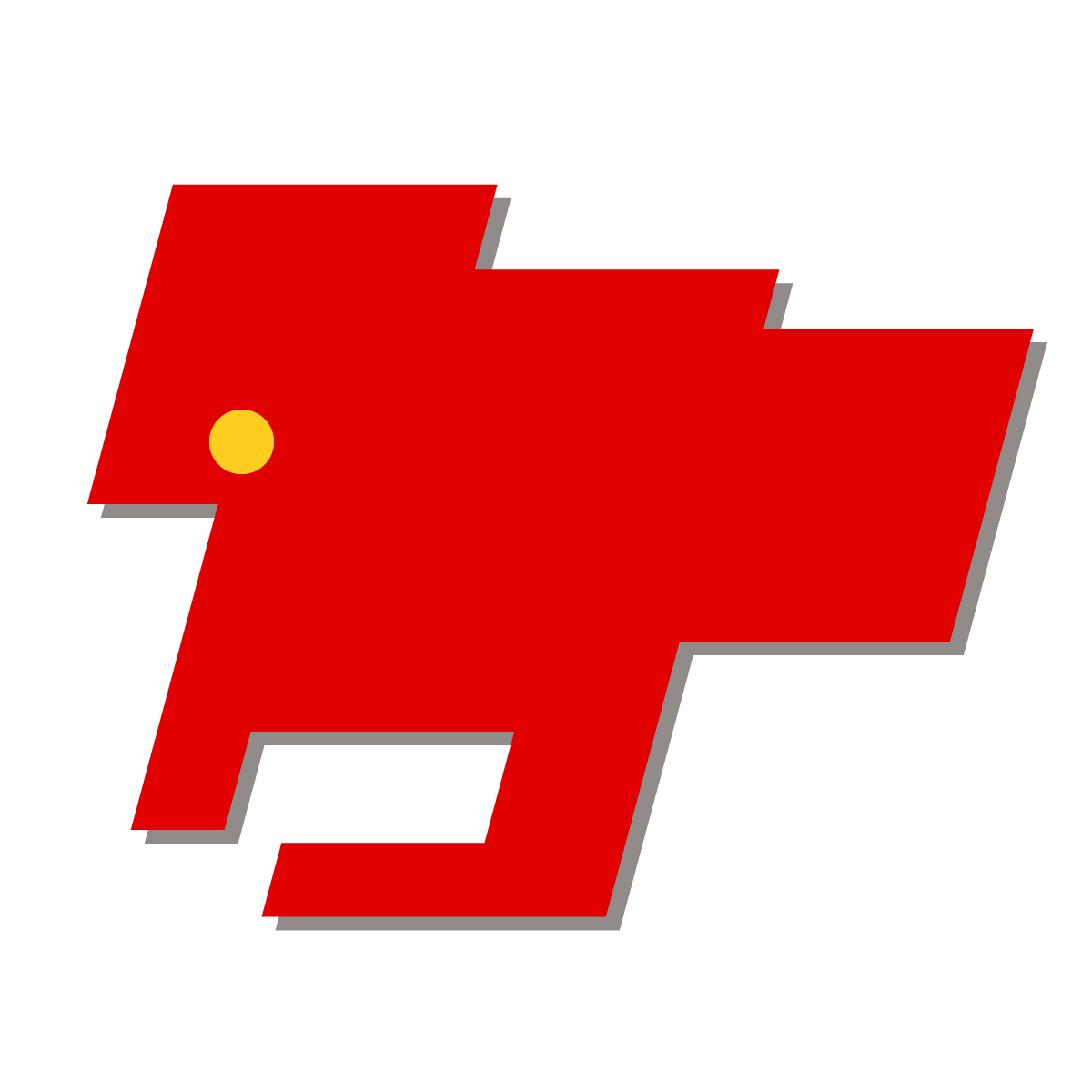 愛知県の無料フリーイラスト|簡易・県庁あり・四角斜め(赤)