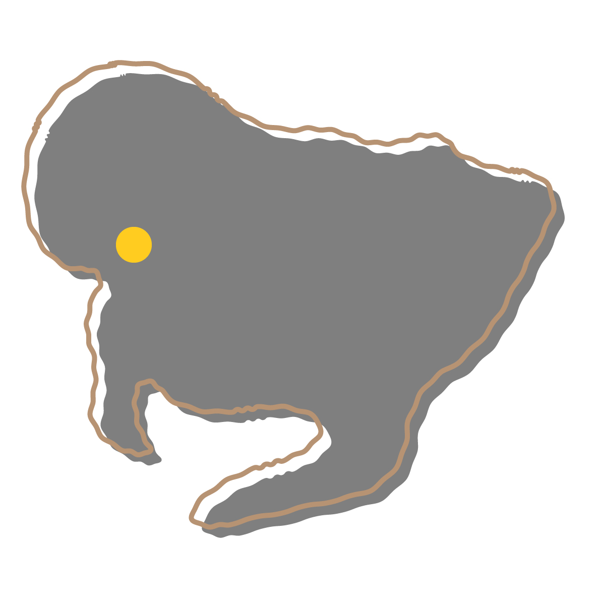 愛知県の無料フリーイラスト｜簡易・県庁あり・イラスト風(黒)
