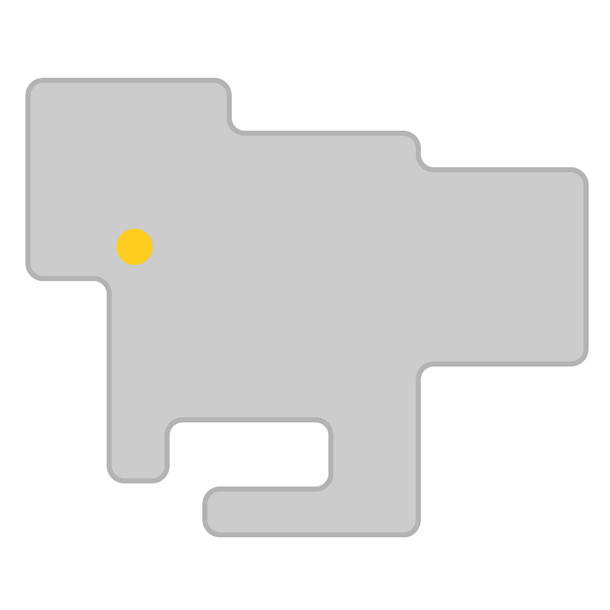 愛知県の無料フリーイラスト｜簡易・県庁あり・角丸(グレー)