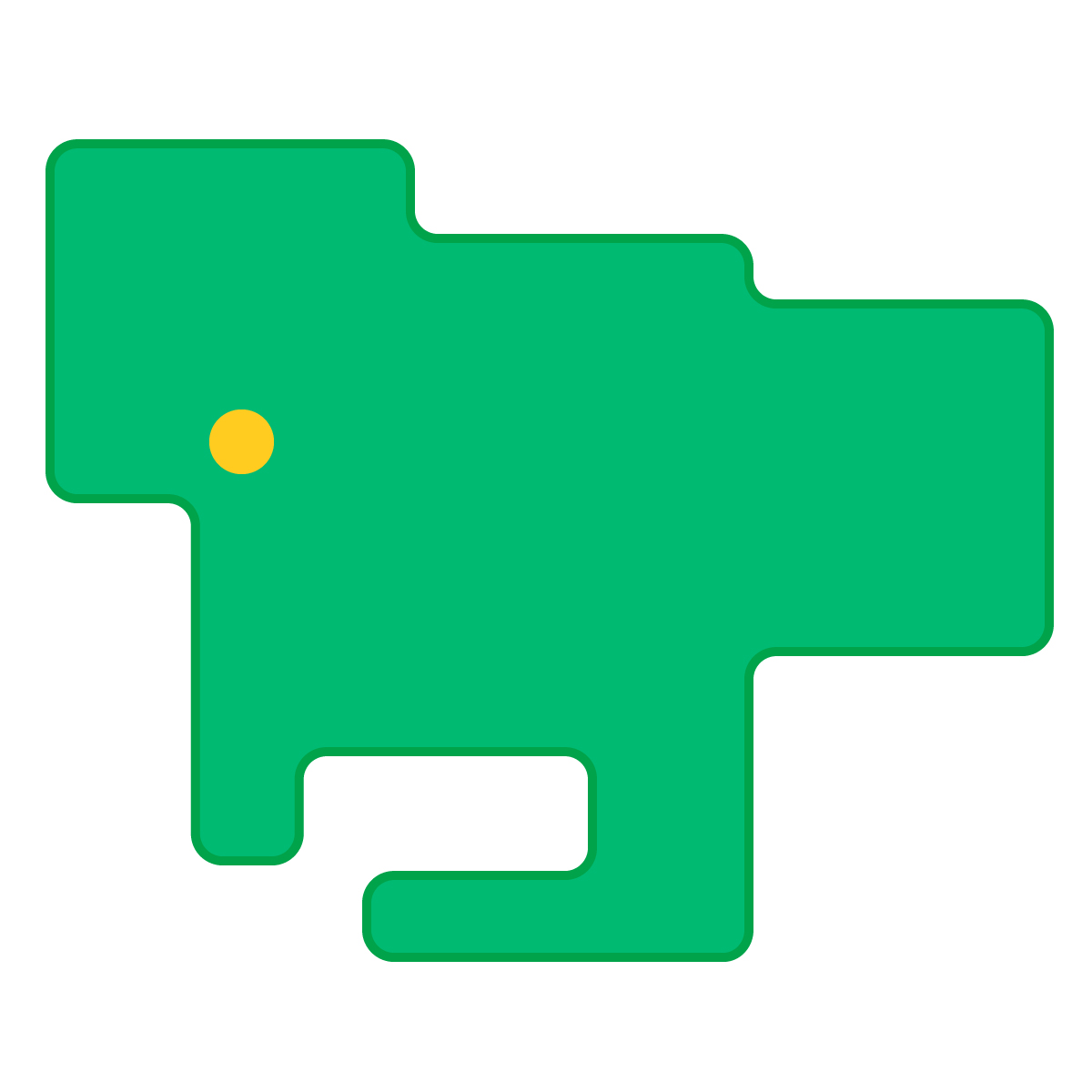 愛知県の無料フリーイラスト|簡易・県庁あり・角丸(緑)