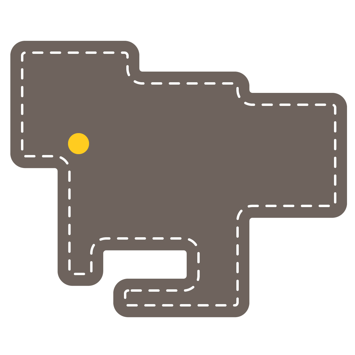 愛知県の無料フリーイラスト|簡易・県庁あり・角丸ステッチ(黒)