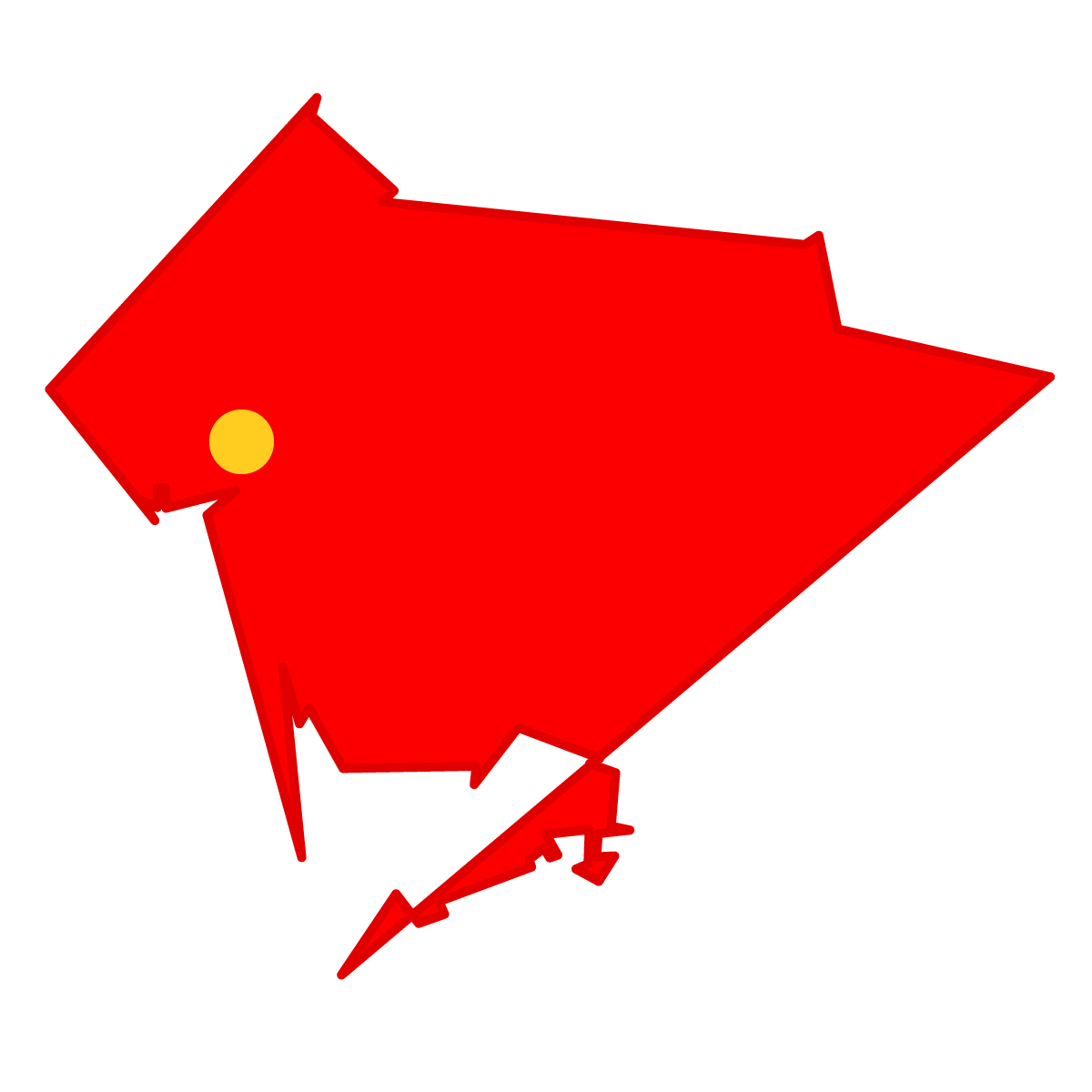 愛知県の無料フリーイラスト|簡易・県庁あり・単純化(赤)