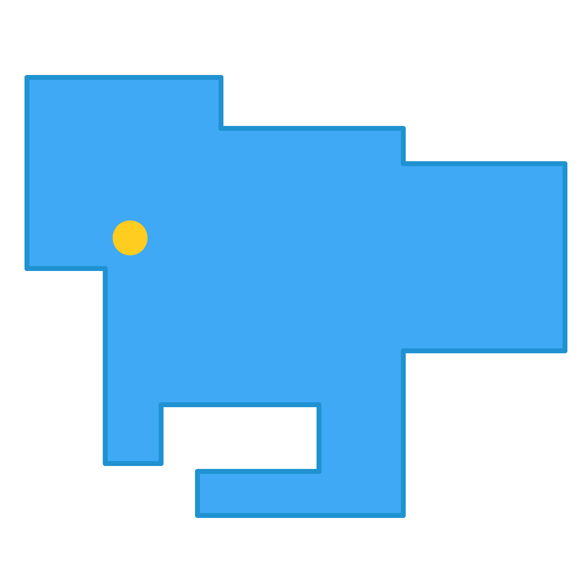 愛知県の無料フリーイラスト|簡易・県庁あり・四角(青)