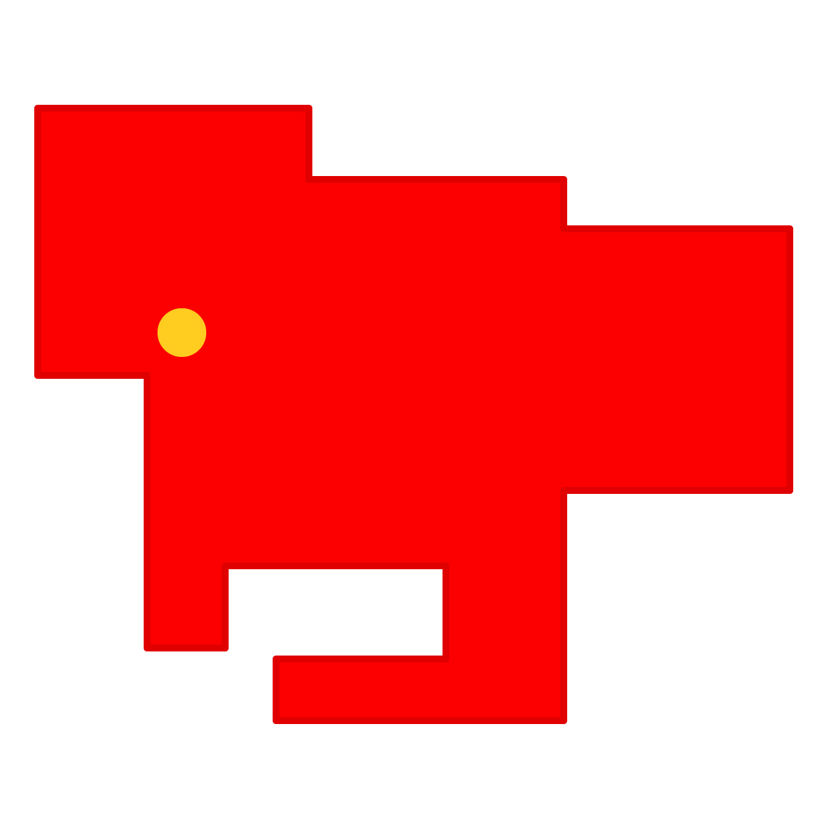 愛知県の無料フリーイラスト|簡易・県庁あり・四角(赤)