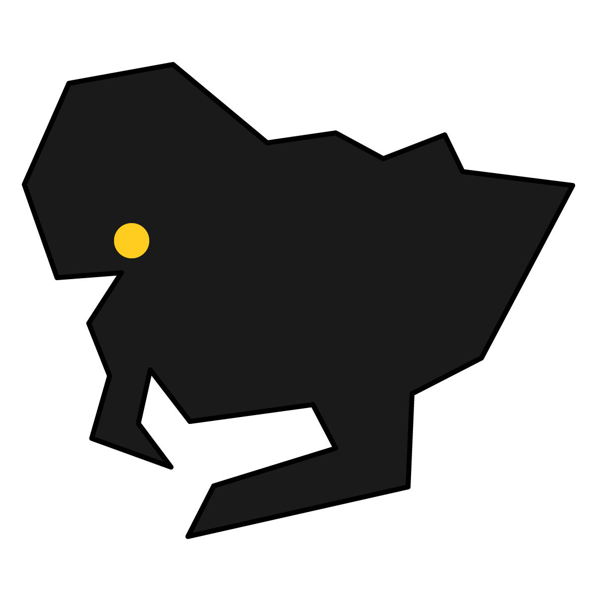 愛知県の無料フリーイラスト｜簡易・県庁あり・三角(黒)