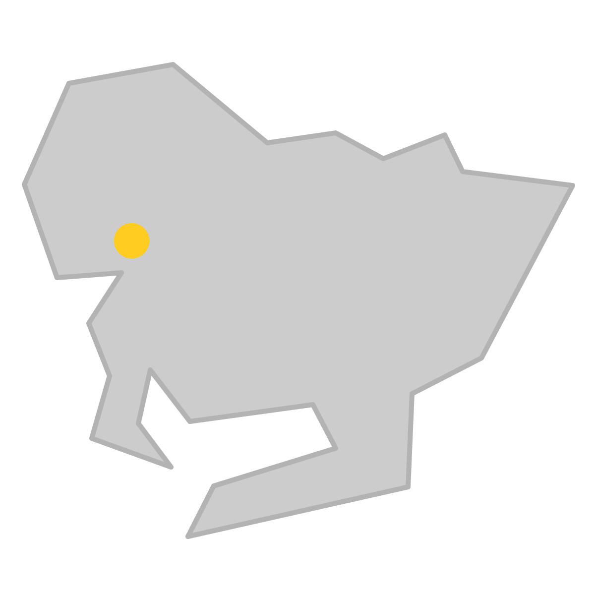 愛知県の無料フリーイラスト|簡易・県庁あり・三角(グレー)