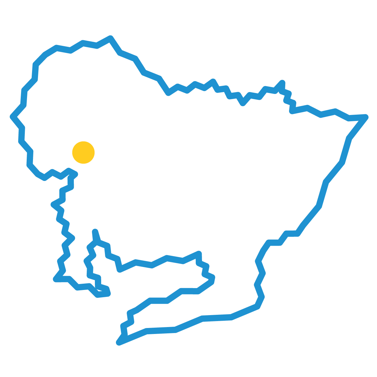 愛知県の無料フリーイラスト|簡易・県庁あり・ジグザグ(青)