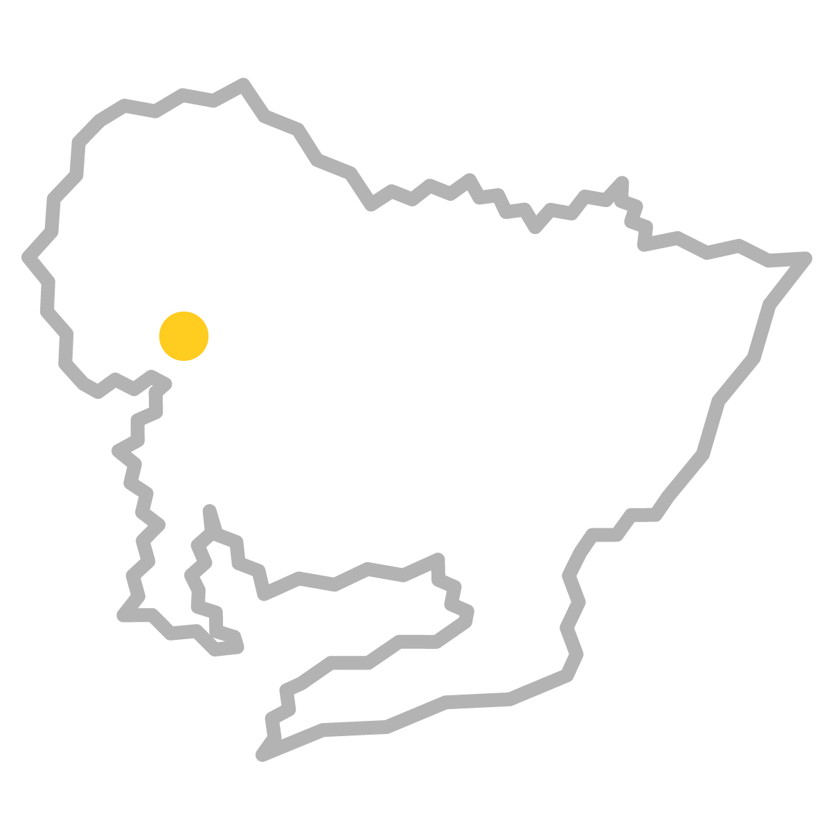 愛知県の無料フリーイラスト｜簡易・県庁あり・ジグザグ(グレー)