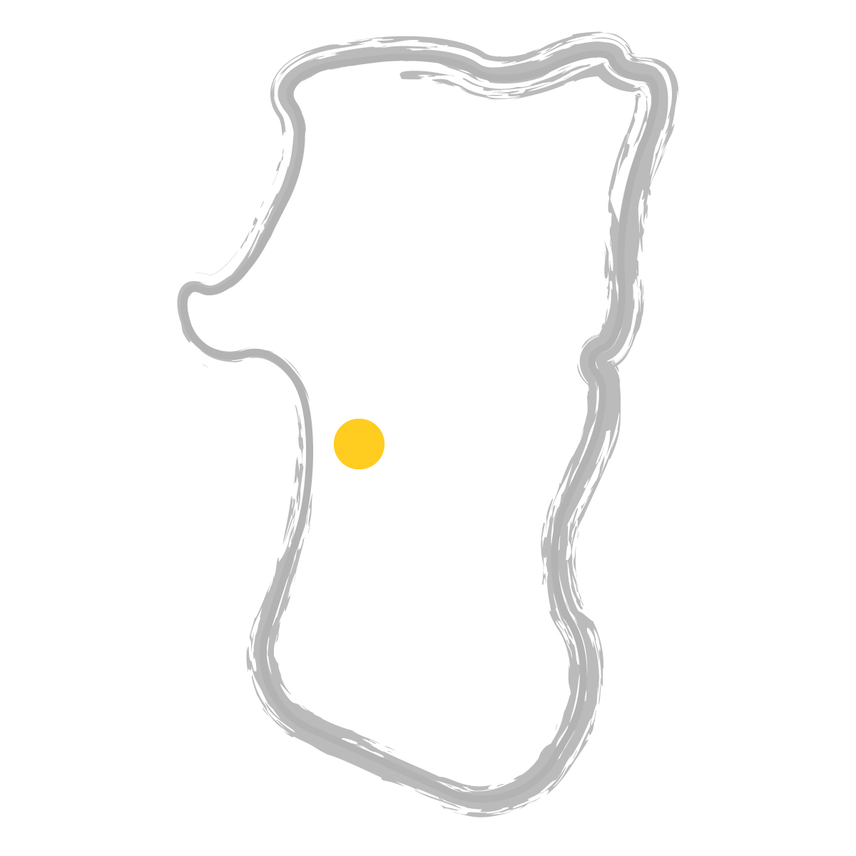 秋田県の無料フリーイラスト|簡易・県庁あり・毛筆(グレー)