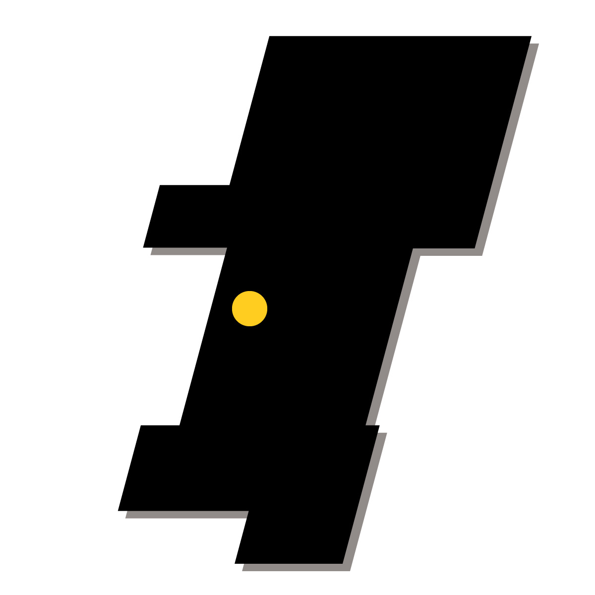 秋田県の無料フリーイラスト|簡易・県庁あり・四角斜め(黒)