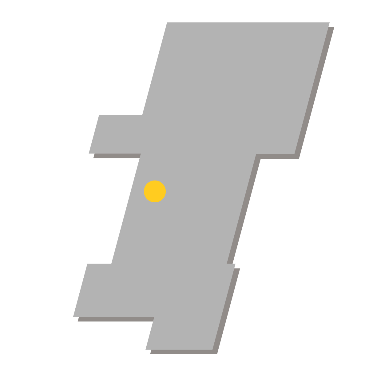 秋田県の無料フリーイラスト|簡易・県庁あり・四角斜め(グレー)