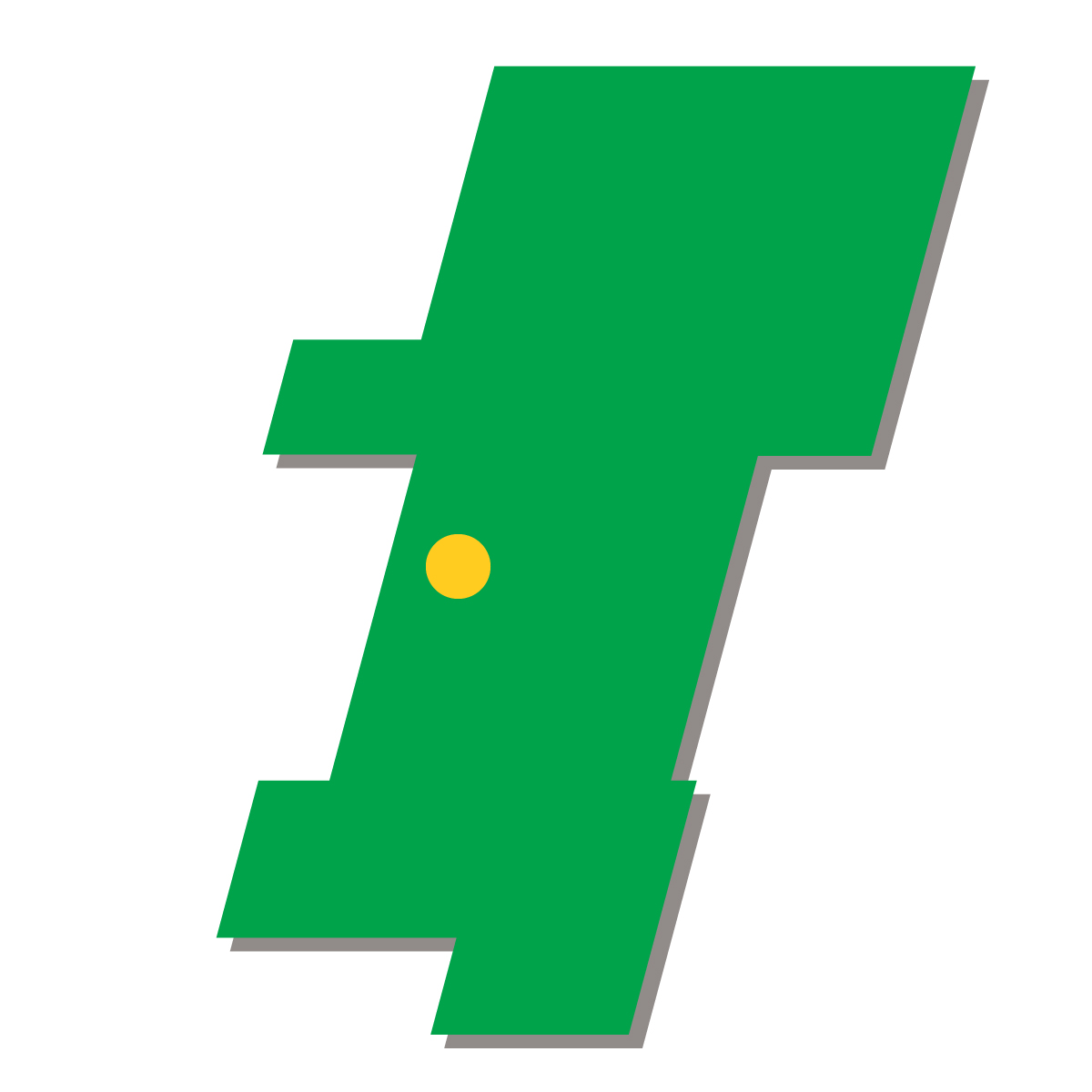 秋田県の無料フリーイラスト|簡易・県庁あり・四角斜め(緑)