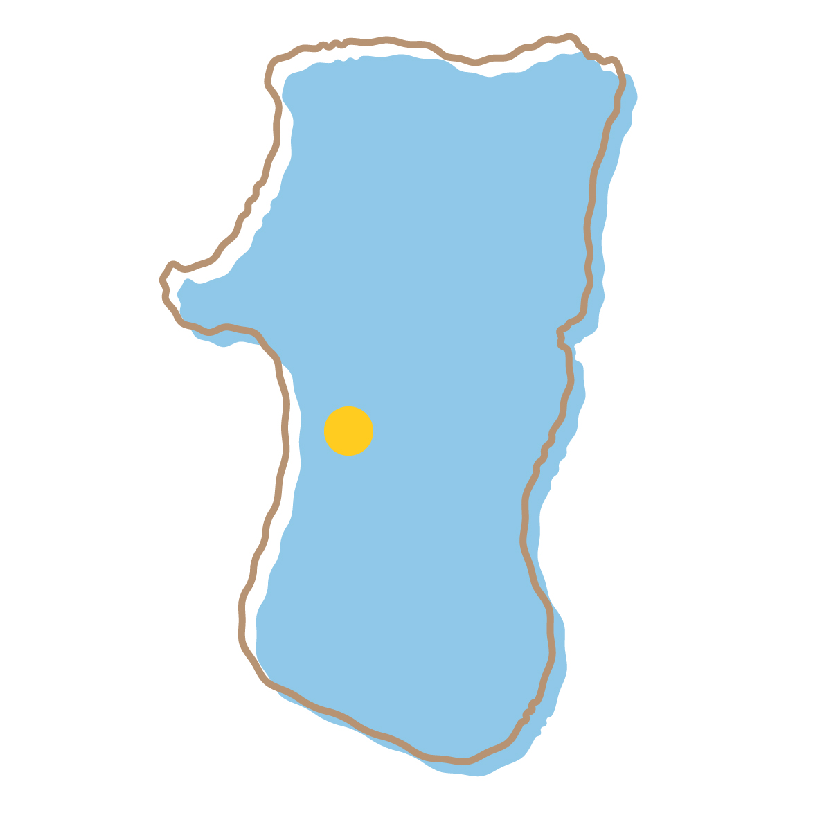 秋田県の無料フリーイラスト|簡易・県庁あり・イラスト風(青)