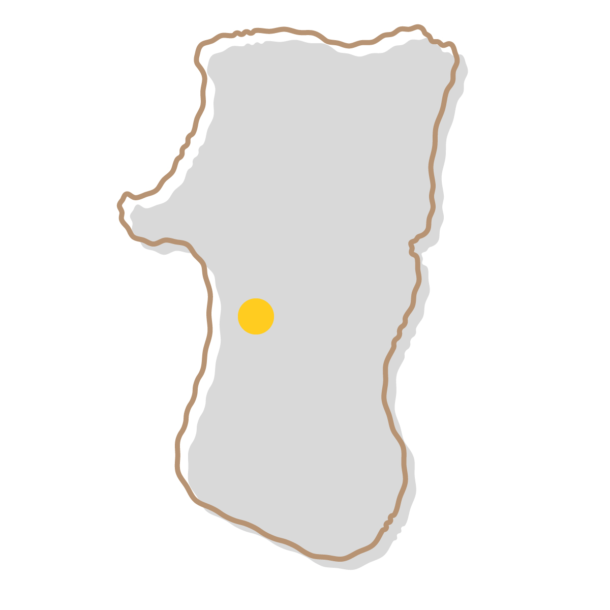 秋田県の無料フリーイラスト|簡易・県庁あり・イラスト風(グレー)