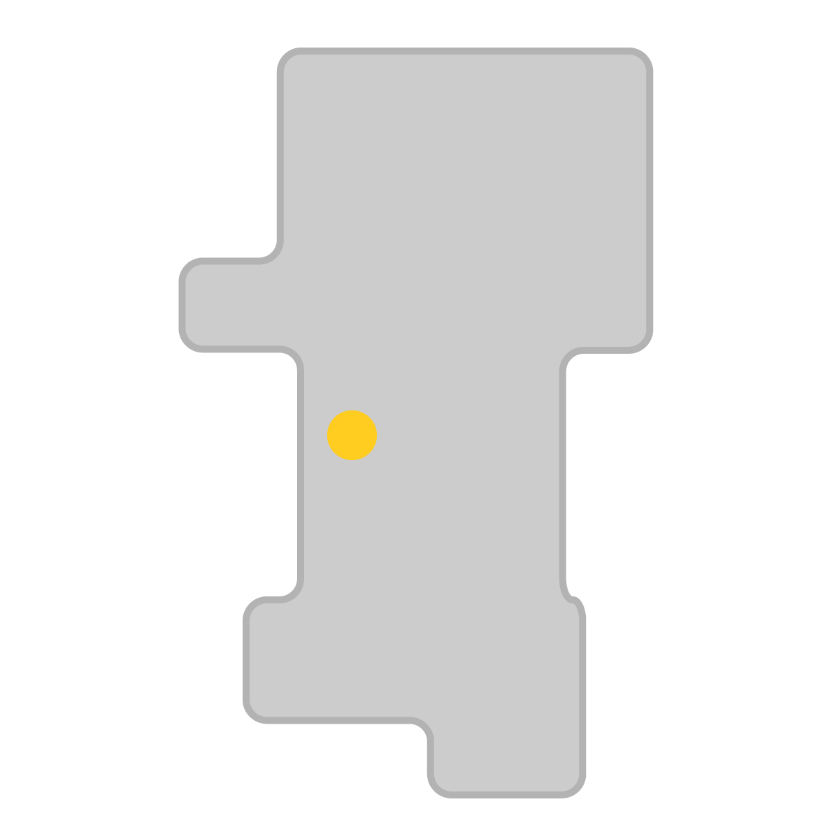 秋田県の無料フリーイラスト|簡易・県庁あり・角丸(グレー)