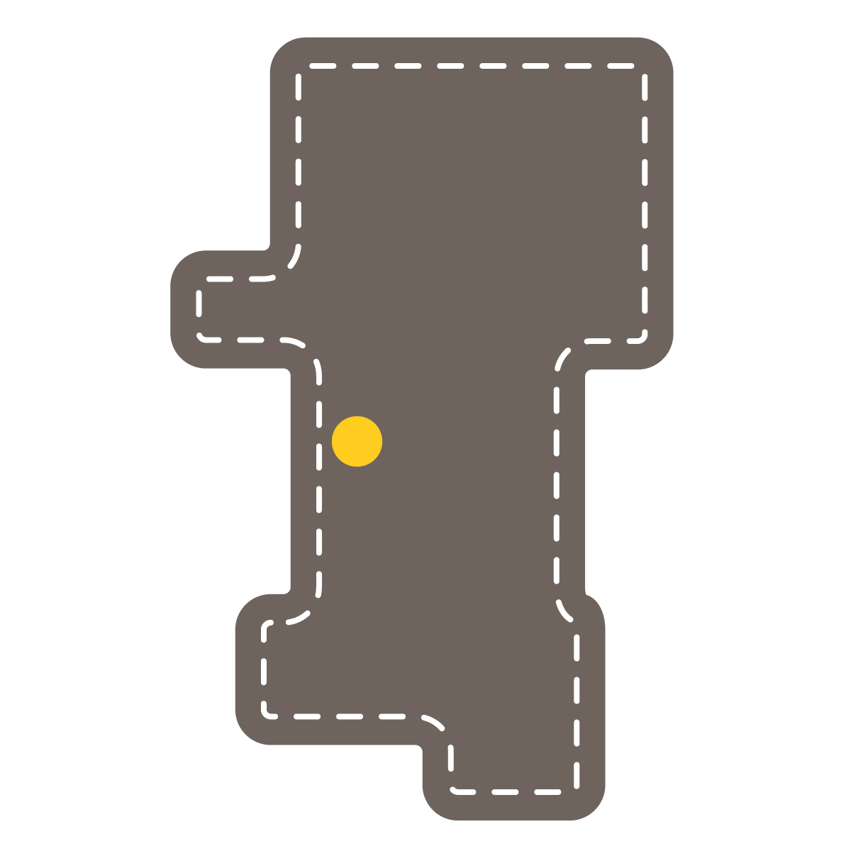 秋田県の無料フリーイラスト|簡易・県庁あり・角丸ステッチ(黒)
