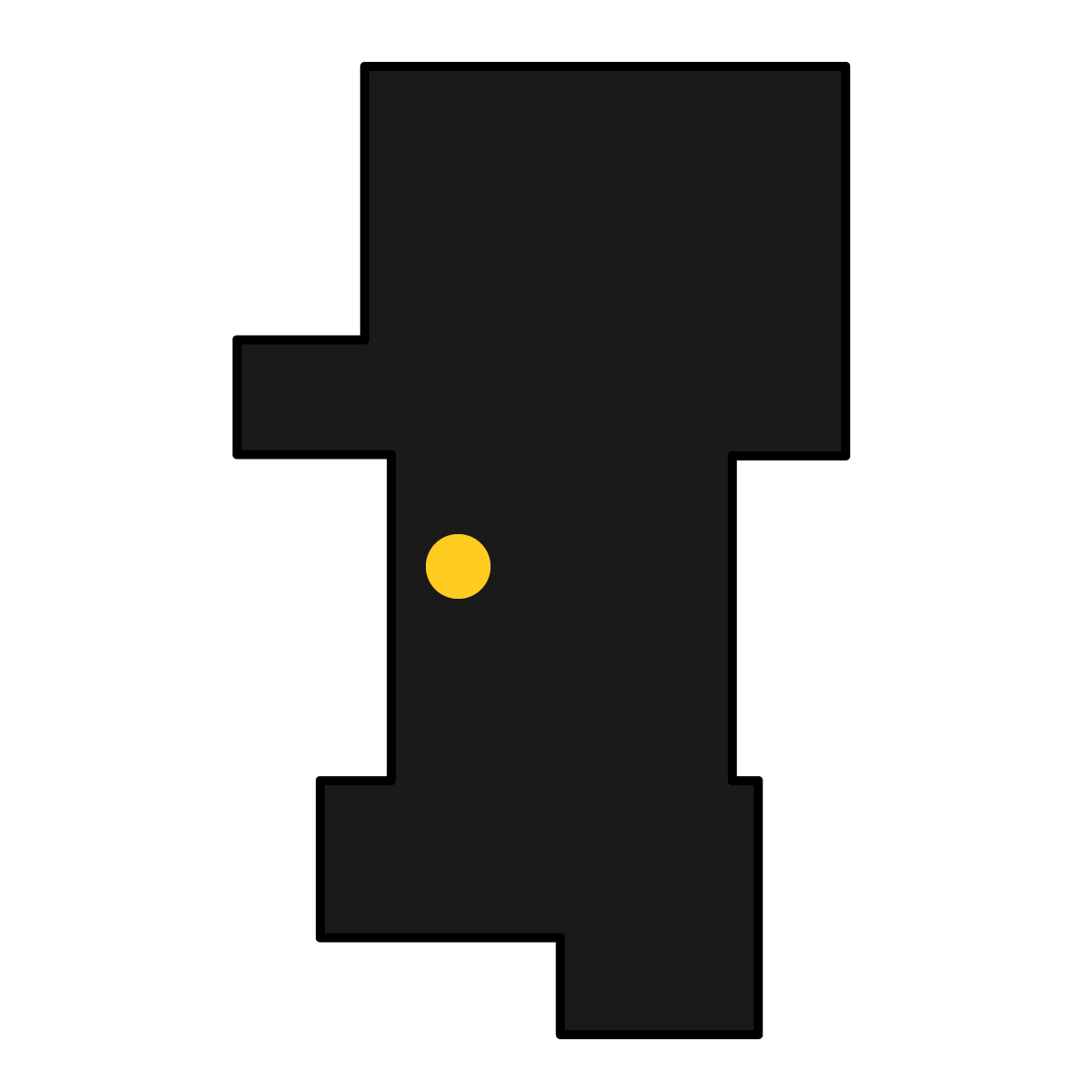 秋田県の無料フリーイラスト|簡易・県庁あり・四角(黒)