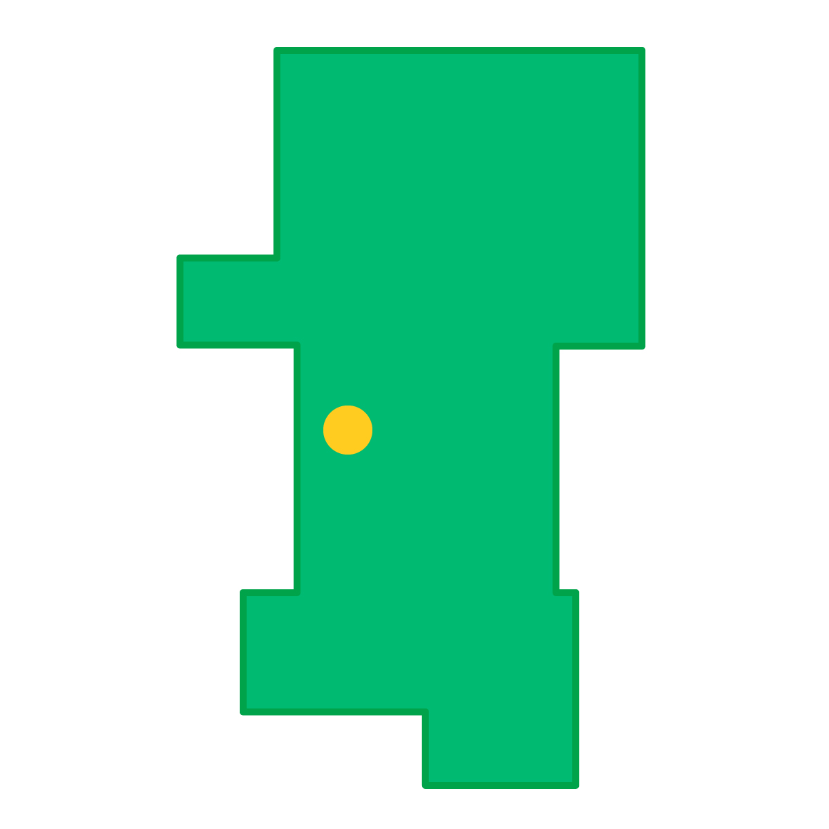 秋田県の無料フリーイラスト|簡易・県庁あり・四角(緑)