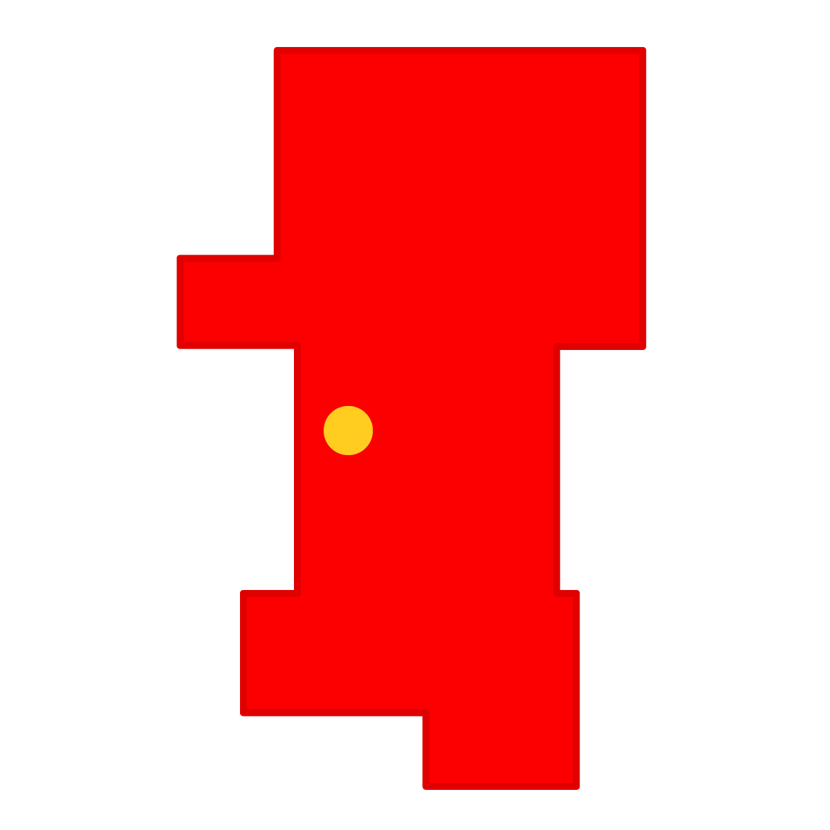 秋田県の無料フリーイラスト|簡易・県庁あり・四角(赤)