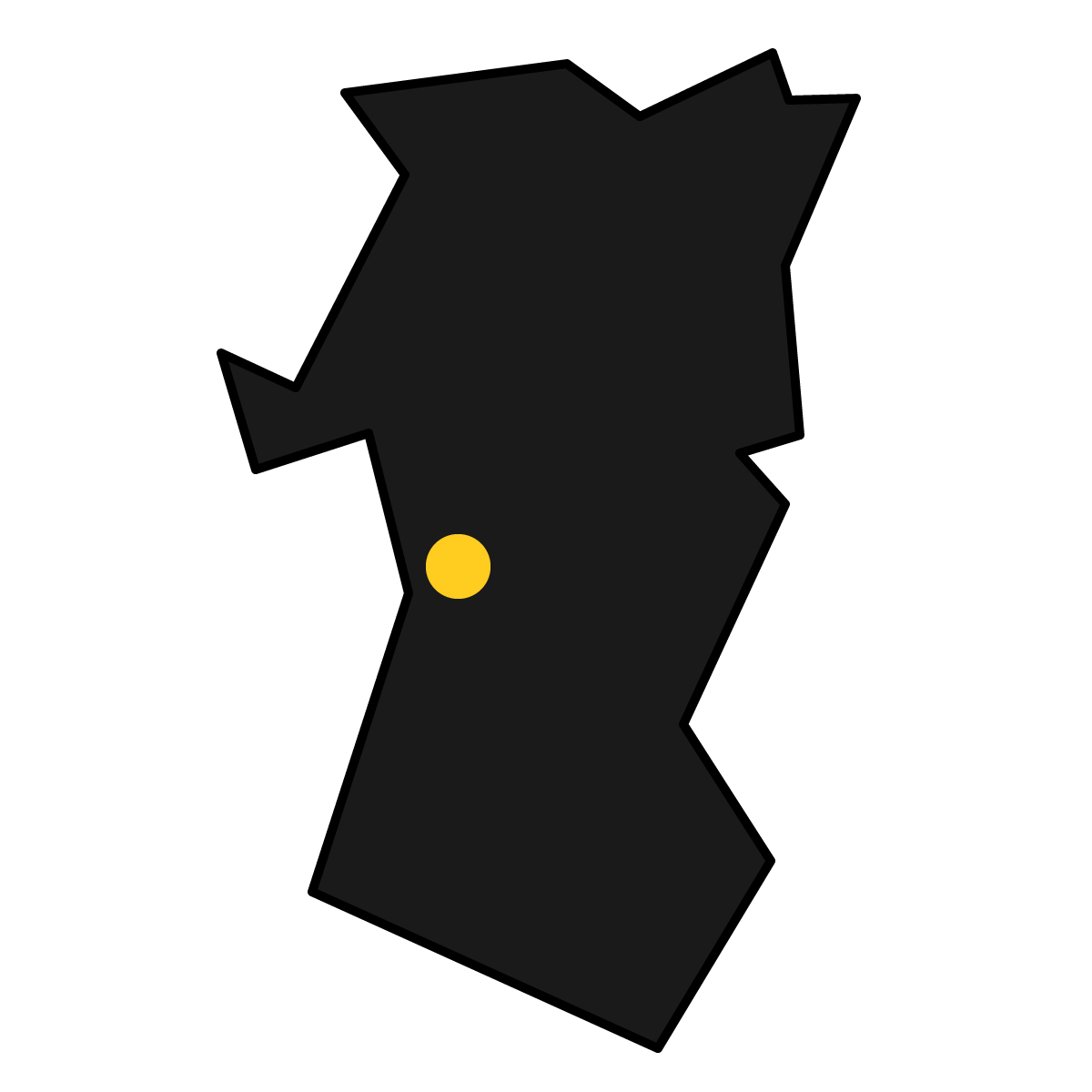 秋田県の無料フリーイラスト|簡易・県庁あり・三角(黒)