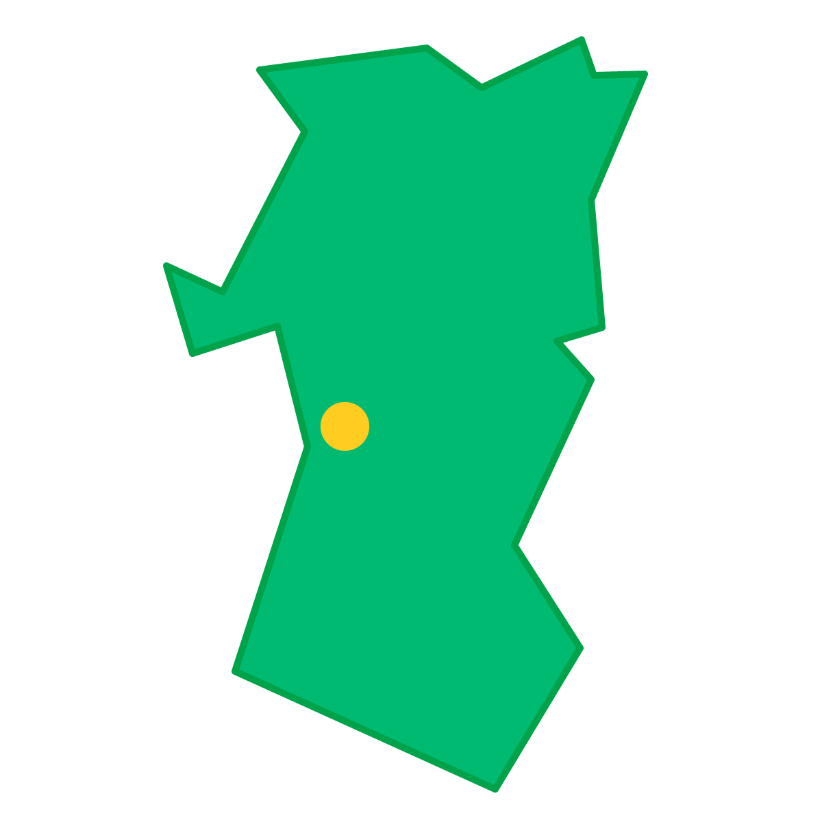 秋田県の無料フリーイラスト|簡易・県庁あり・三角(緑)